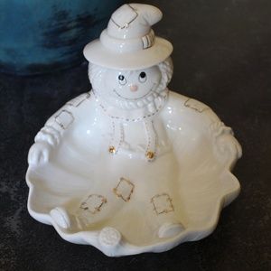 Lenox, Scarecrow Bowl candy dish with gold accents